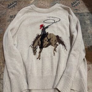 Abercrombie & Fitch Beige Cowboy Graphic Sweater